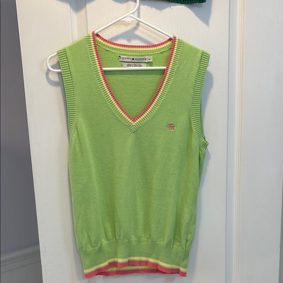 Tommy Hilfiger Lime Green V-Neck Vest - Picture 1 of 5